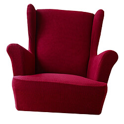 Housse De Fauteuil En Une Seule Pièce Extensible Jacquard Wing Housse De Canapé Housse Vin Rouge