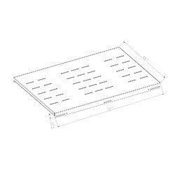 Kimex Etagère fixe pour rack sol 19'', Profondeur 720mm