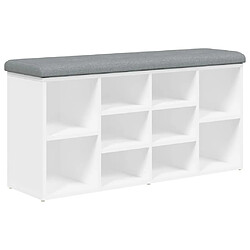 Maison Chic Banc à chaussures | Meuble de rangement à chaussures Meuble d'Entrée blanc 102x32x50 cm bois d'ingénierie -MN50565