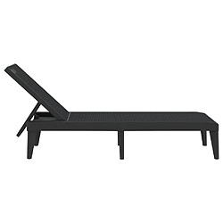 Acheter vidaXL Chaise longue anthracite 186x60x29 cm PP