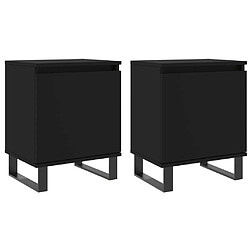 Maison Chic Lot de 2 Tables de chevet - Tables de Nuit noir 40x30x50 cm bois d'ingénierie