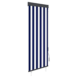 vidaXL Store roulant d'extérieur 60x250 cm Bleu et blanc