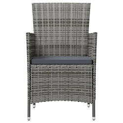 Acheter Maison Chic Mobilier à dîner 3 pcs de jardin - Ensemble table et chaises d'extérieur - Salon/Mobilier de jardin classique et coussins Résine tressée Gris -MN28972