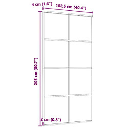 vidaXL Porte coulissante Aluminium et verre ESG 102,5x205 cm Noir pas cher