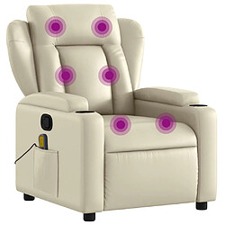 vidaXL Fauteuil inclinable de massage Crème Similicuir