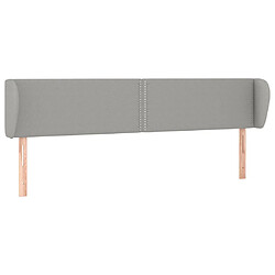 vidaXL Tête de lit avec oreilles Gris clair 203x23x78/88 cm Tissu