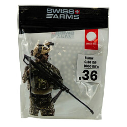 Sac 1000 Billes 0.36 g 6 mm Blanches Swiss Arms - KA-BB-18-WH