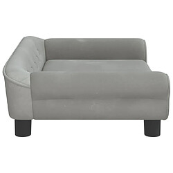 Avis vidaXL Canapé pour enfants gris clair 70x45x26 cm velours