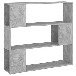 vidaXL Bibliothèque/Séparateur de pièce Gris béton 100x24x94 cm