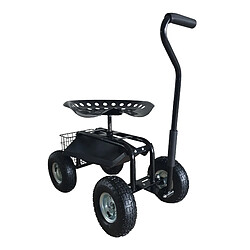 Avis AXI AG22 Siège de jardin sur roues en Noir | Tabouret pour jardinier avec bac de rangement | Chariot pour le jardinage en métal avec charge max. 150 kg