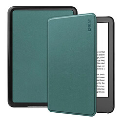 Etui en PU ENKAY anti-chute, avec fonction veille/réveil automatique pour votre Amazon Kindle Paperwhite 11th Gen (2022) - vert noirâtre