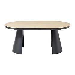 Acheter Vente-Unique Table à manger extensible 6 à 10 personnes en MDF et métal - Naturel clair et Noir - KORIZEA