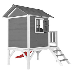 Acheter AXI Maison Enfant Beach Lodge XL en Gris avec Toboggan en Rouge | Maison de Jeux en Bois FFC pour Les Enfants | Maisonnette / Cabane de Jeu pour Le Jardin