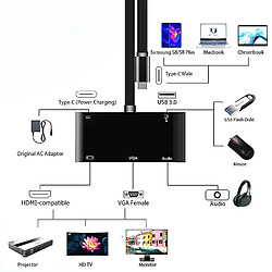 Universal Type C à 4K HDMI Compatible VGA USB 3.0 C Aux Apple Notebook Samsung S9 Dex Pro Xiaomi 10 TV Projector PS5 |