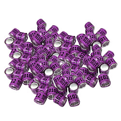 Avis 100Pcs 2021 Aluminium Bird Dove Racing Pigeon Jambes Bandes Violet