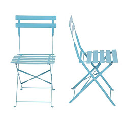 Chaises de Terrasse Bleu Turquoise en Acier - Lot de 2 - Bolero pas cher