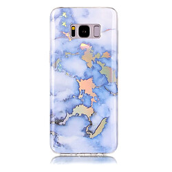 Wewoo Coque or pour Samsung Galaxy S8 Bleu Motif de Marbre Doux Etui de Protection Arrière