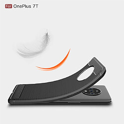 Acheter Wewoo Coque Souple Pour Oneplus 7T en TPU fibre de carbone brossée bleu marine