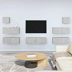 Maison Chic Ensemble de meubles TV 7 pcs pour salon - Gris béton Bois d'ingénierie -MN99561