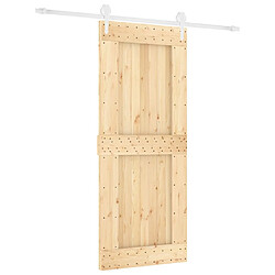 vidaXL Porte coulissante et kit de quincaillerie 85x210 cm pin massif