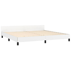 Acheter Maison Chic Lit adulte - Cadre Structure de lit avec tête de lit Contemporain Blanc 200x200 cm Similicuir -MN23755