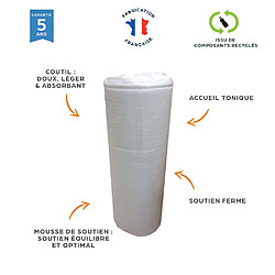 Ebac Matelas mousse + Sommier métal C224 120x190 Marly - Hauteur 15 cm - Soutien ferme