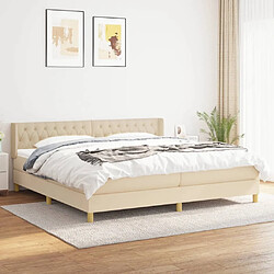 Maison Chic Lit Adulte - Lit simple Lit à sommier tapissier avec matelas moelleux - Meuble de Chambre - Crème 200x200 cm Tissu -MN79395