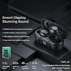 Acheter Universal TWS-41 Affichage numérique Véritable casque Bluetooth stéréo sans fil