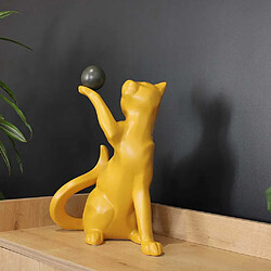 Avis Drimmer Statuette en céramique chat avec balle Shadow jaune.