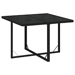 Maison Chic Mobilier à dîner 9 pcs de jardin avec coussins - Ensemble table et chaises d'extérieur - Salon/Mobilier de jardin classique Résine tressée Noir -MN51141 pas cher