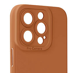 Avizar Coque pour iPhone 15 Pro Max Silicone Mat Protection Caméra Marron Clair