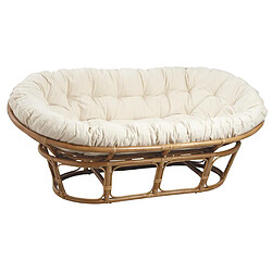 Pegane Coussin pour canapé papasan en coton écru, L 165 cm 