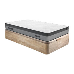 Vente-Unique Ensemble 90 x 190 cm sommier coffre naturel clair + matelas ressorts ensachés et mémoire de forme ép.24cm - ILLUSION de YSMÉE