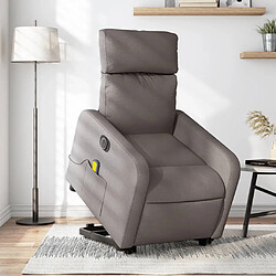 vidaXL Fauteuil inclinable de massage électrique Taupe Tissu