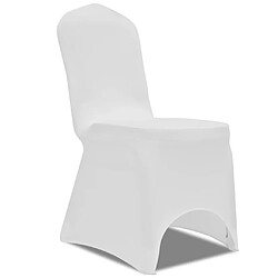 vidaXL Housses élastiques de chaise Blanc 18 pcs