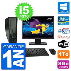 PC Dell T1700 SFF Ecran 27" Intel i5-4570 RAM 8Go Disque 1To Windows 10 Wifi - Occasion