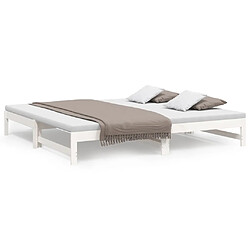 vidaXL Lit coulissant sans matelas blanc 2x(100x200) cm