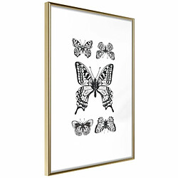 Paris Prix Affiche Murale Encadrée Butterfly Collection IV 20 x 30 cm Or