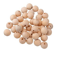 50pcs Perles En Bois D'artisanat Peints 14mm Bijoux Naturels Faire Des Constatations Diy