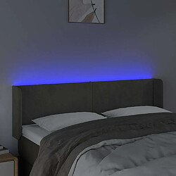 Avis Maison Chic Tête de lit scandinave à LED,meuble de chambre Gris foncé 147x16x78/88 cm Velours -MN98753