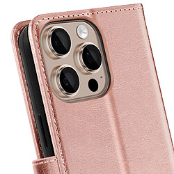 Acheter Mayaxess Étui pour iPhone 16 Pro Max Portefeuille avec Dragonne Rose Champagne