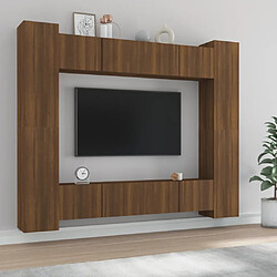 vidaXL Ensemble de meubles TV 8 pcs Chêne marron Bois d'ingénierie