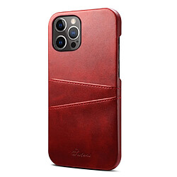 Coque en TPU + PU antichoc avec porte-cartes rouge pour votre iPhone 12 Pro Max 6.7 pouces