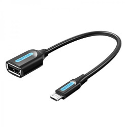 Câble OTG Vention USB 2.0 Micro-B Mâle vers USB A Femelle - 0,15 m - Couleur Noir