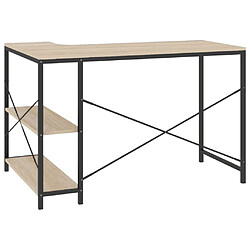 Acheter vidaXL Bureau d'ordinateur Noir et chêne 110x72x70cm Bois d'ingénierie