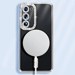 Avizar Coque Diamant pour Samsung Galaxy S23 MagSafe Contour Strass Argent pas cher