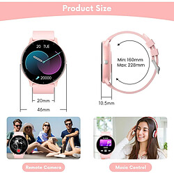 VANWIN Montre Connectée Homme Femmes - Smartwatch Ronde Étanche Ip67 Montres Bracelet Chronometre Avec Cardiofréquencemètre Podomètre Fitness Tracker Sommeil Moniteur Compatible Avec Android Ios Rose pas cher