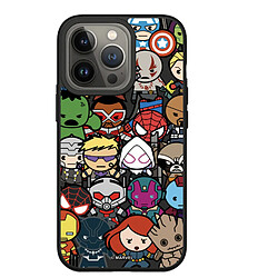 RhinoShield Coque Compatible avec [iPhone 13 Pro] SolidSuit - Coque Fine Licence Officielle Marvel avec Technologie Absorption des Chocs - Noir - Chibi Avengers