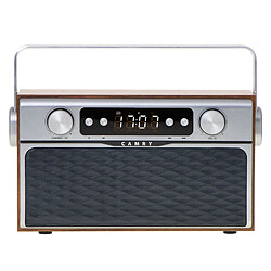 Radio Bluetooth, Rétro, Tuner FM, MP3, Port USB et Carte SD, sans Fil, Portable, , Brun, Camry, CR1183