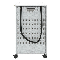 Acheter vidaXL Panier à linge avec roulettes blanc 66x35x60 cm résine tressée